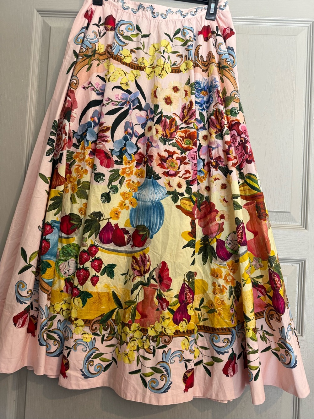 FARM Rio Pink Garden Terrace Organic Cotton Midi Skirt - Picture 15 of 16